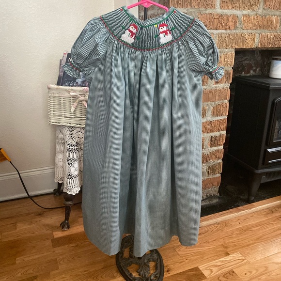 Wish Upon A Star Girls Smocked Christmas Dress size 5 - Picture 2 of 16